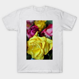 Yellow Pink And Red Rose's Summer Flowers T-Shirt